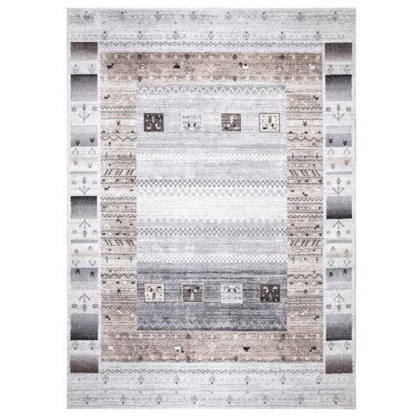 Pisos 7 x 9 ft. Capri Tribal Area Rug, Ivory PI1706185